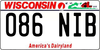 WI license plate 086NIB