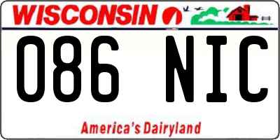 WI license plate 086NIC