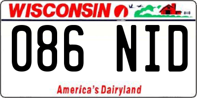 WI license plate 086NID
