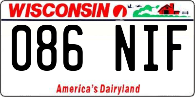 WI license plate 086NIF