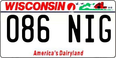 WI license plate 086NIG