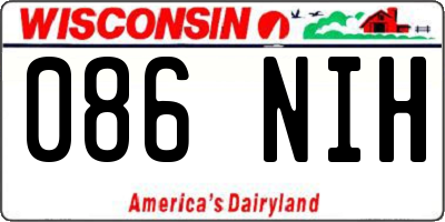WI license plate 086NIH