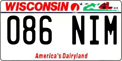 WI license plate 086NIM