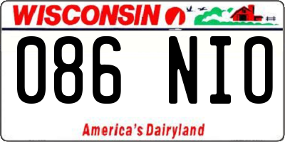 WI license plate 086NIO