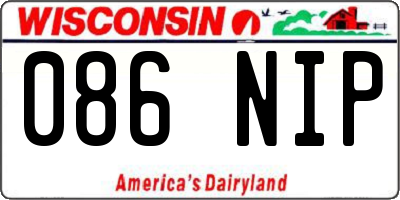 WI license plate 086NIP