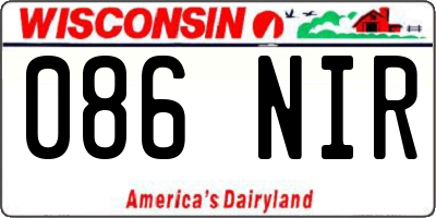 WI license plate 086NIR