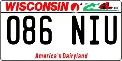 WI license plate 086NIU