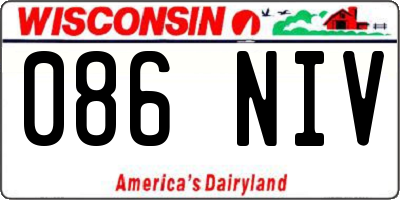 WI license plate 086NIV
