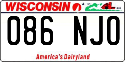 WI license plate 086NJO