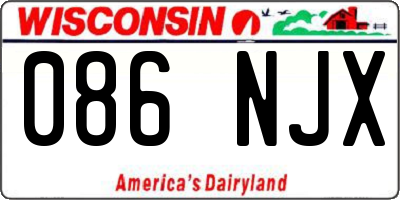 WI license plate 086NJX
