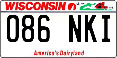 WI license plate 086NKI
