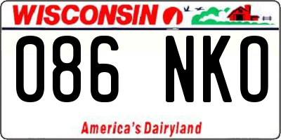 WI license plate 086NKO