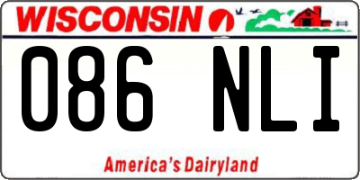 WI license plate 086NLI