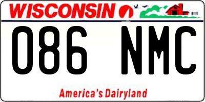 WI license plate 086NMC