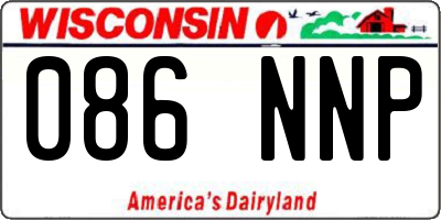 WI license plate 086NNP