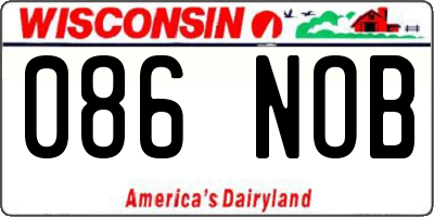 WI license plate 086NOB