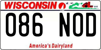 WI license plate 086NOD
