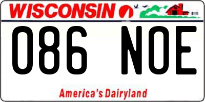 WI license plate 086NOE