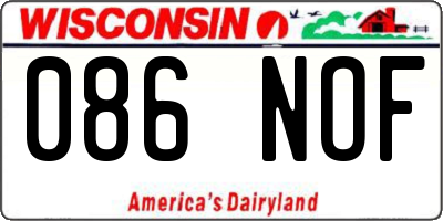 WI license plate 086NOF