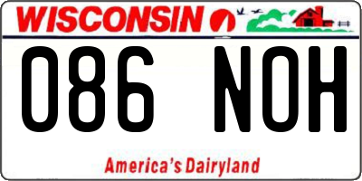 WI license plate 086NOH