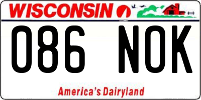 WI license plate 086NOK