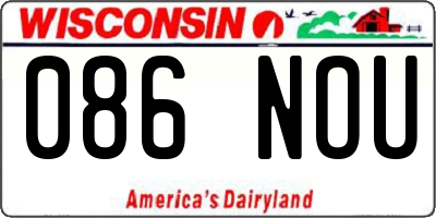 WI license plate 086NOU