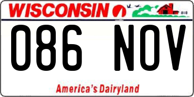 WI license plate 086NOV