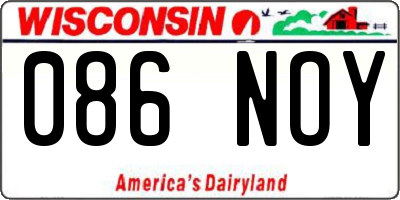 WI license plate 086NOY