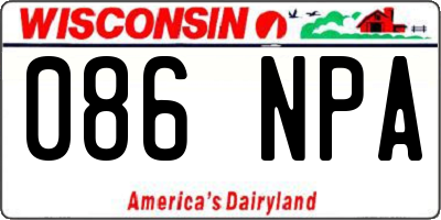 WI license plate 086NPA