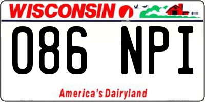 WI license plate 086NPI