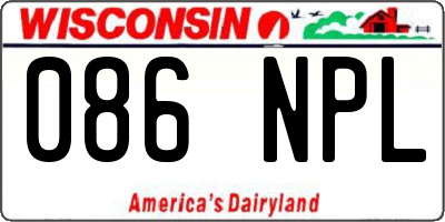 WI license plate 086NPL