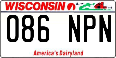 WI license plate 086NPN
