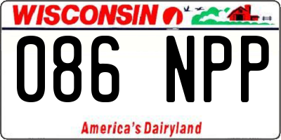 WI license plate 086NPP