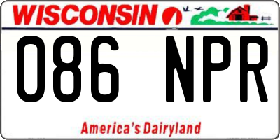 WI license plate 086NPR