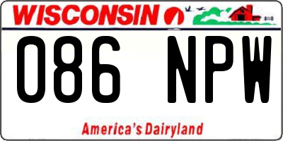 WI license plate 086NPW