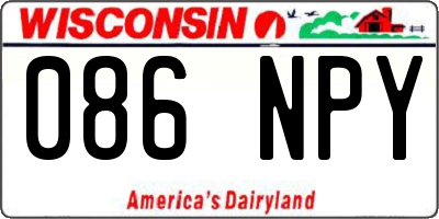 WI license plate 086NPY