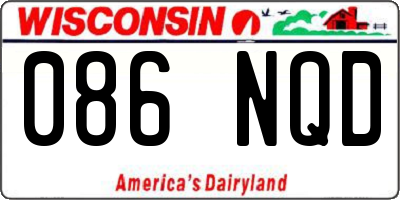 WI license plate 086NQD