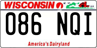 WI license plate 086NQI