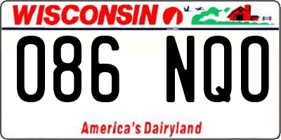 WI license plate 086NQO