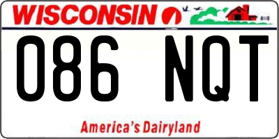 WI license plate 086NQT