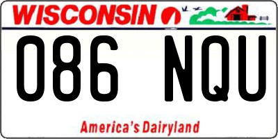 WI license plate 086NQU