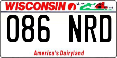 WI license plate 086NRD