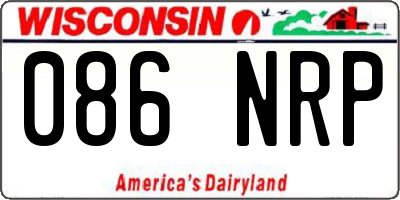 WI license plate 086NRP