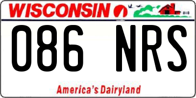 WI license plate 086NRS