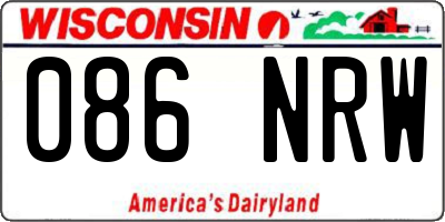 WI license plate 086NRW