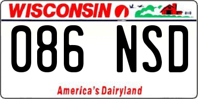 WI license plate 086NSD