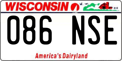 WI license plate 086NSE