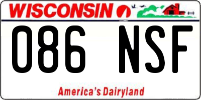 WI license plate 086NSF