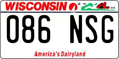 WI license plate 086NSG