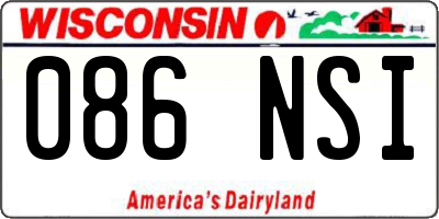 WI license plate 086NSI
